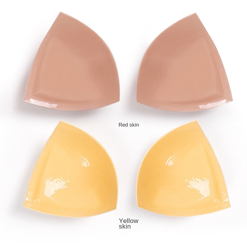 French triangular chest cushion insert enhances invisible gathering and seamless chest patch