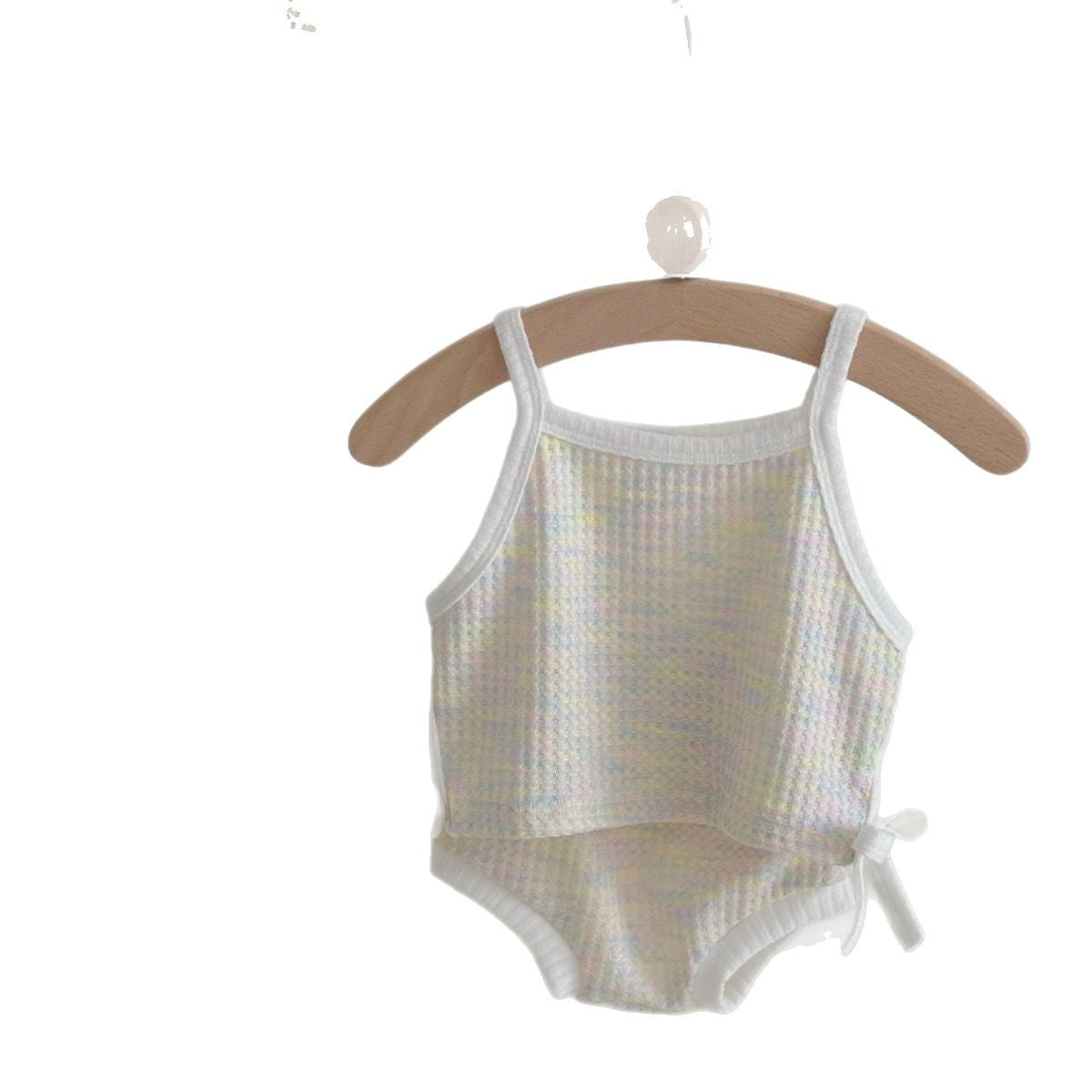 Thin bow tie girl baby sling two-piece set