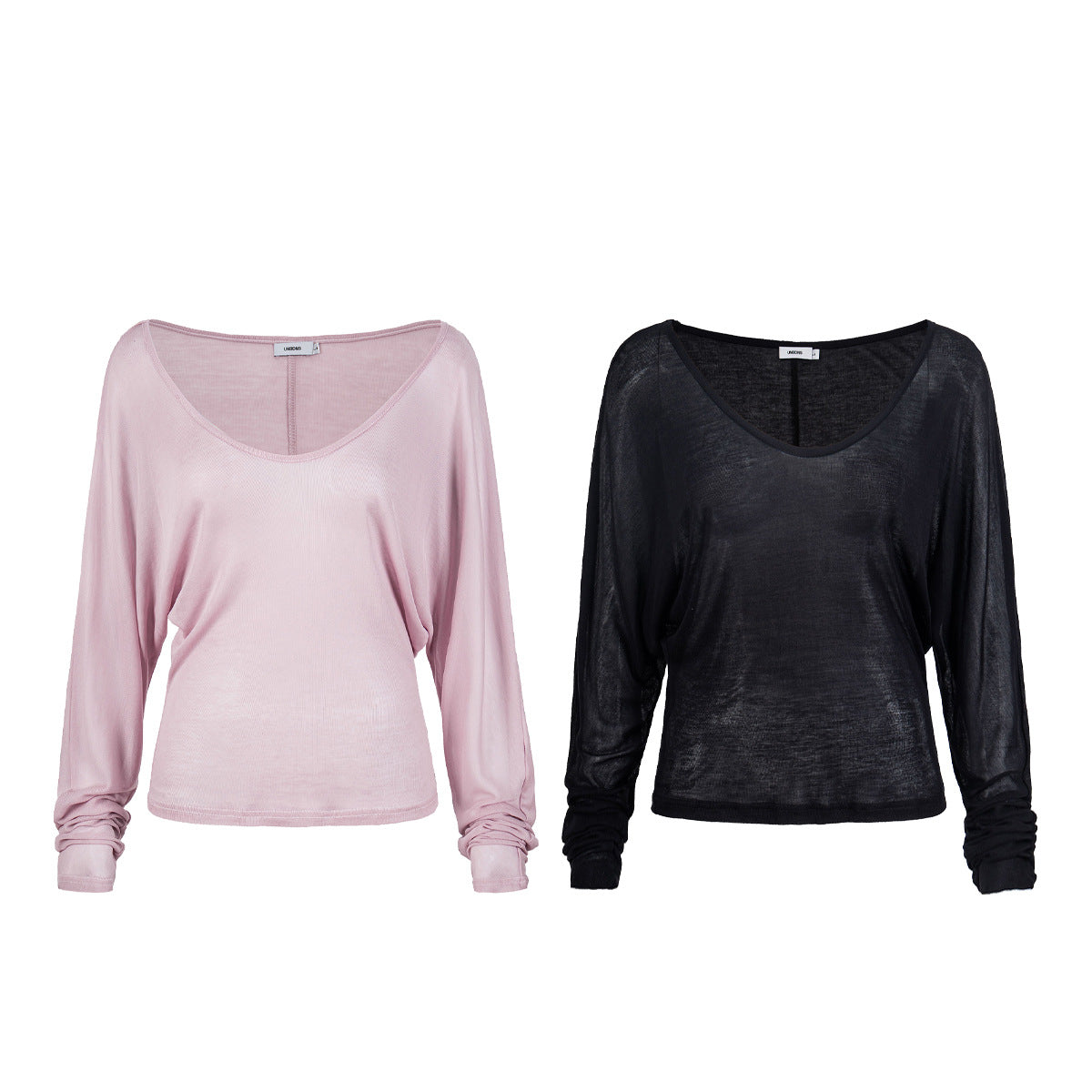 Semi-Transparent Batwing Sleeve Top Loose Slimming Waist-Cinching Sun Protection Shirt for Commuting Outfits
