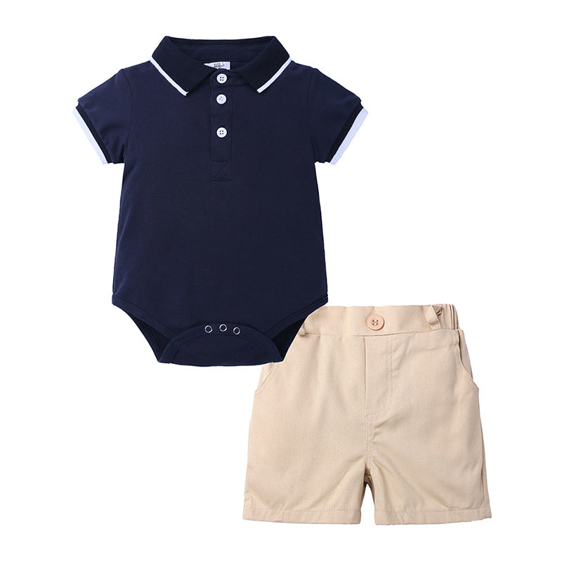 Polo polo shirt short sleeved shirt shorts set