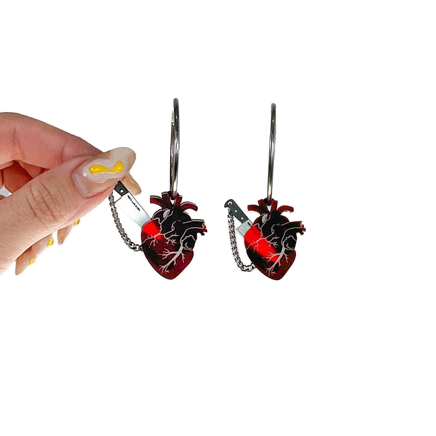 Chopped Heart Hoops Creative Heart Earrings, Heart Bracelets, Heart Crafts