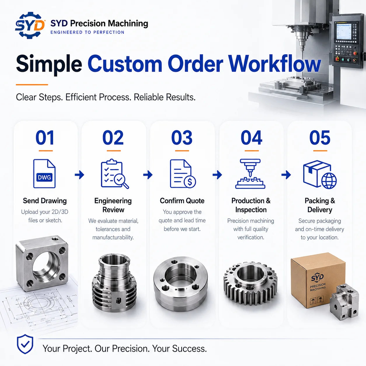 Custom CNC Machining Service for Precision Metal Parts | 1pc Prototype Accepted
