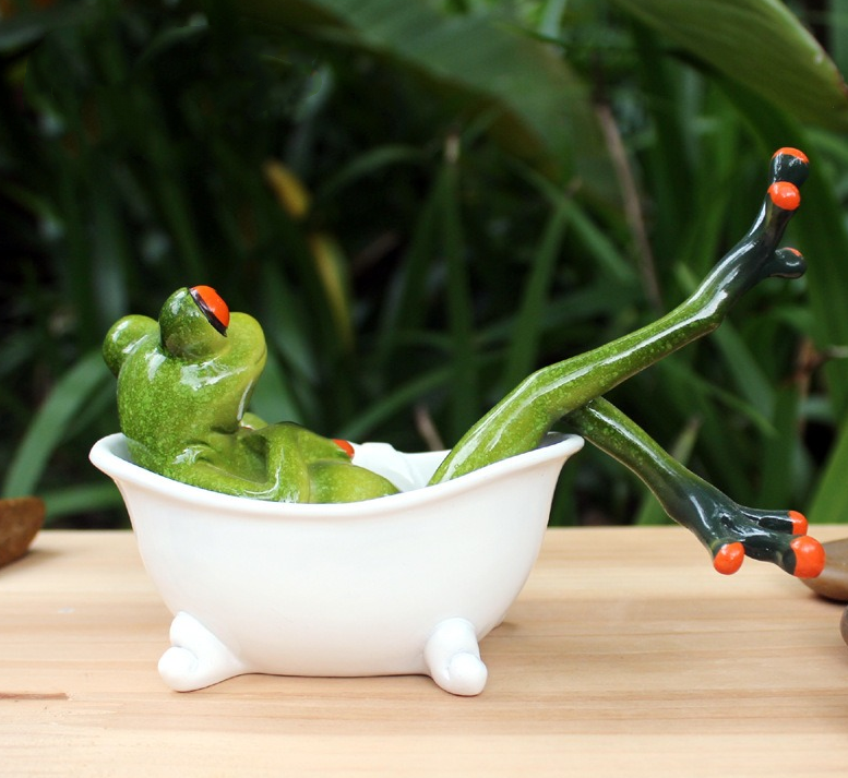 Crafts frog ornaments resin home living tabletop