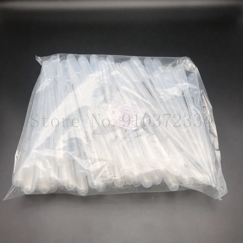 200pcs lab 0.2ml 0.5ml 1ml 2ml 3ml 3ml-L 5ml 10ml Plastic Pasteur Pipette Transfering Dropper for School Experiment