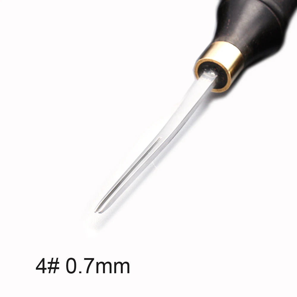Leather Edge Cutter Beveller Beveling Skiving Knife Steel Sharper 0.6/0/7/1/3/1.8mm Ebony Handle Leather Craft Trimming Tool