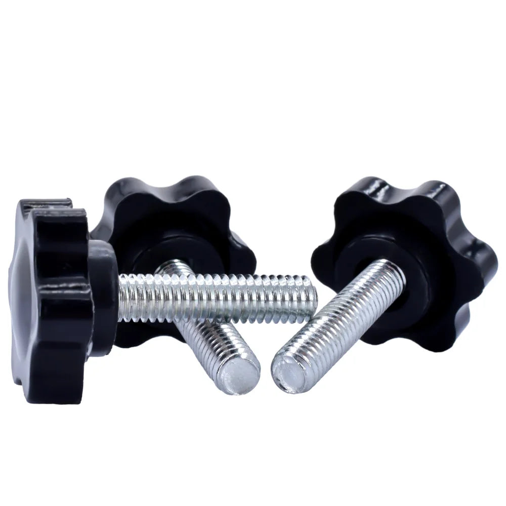 1-10pcs Carbon Steel Hand Knob Bolt Plastic Star Hand Screws Thread Clamping Thumb Handle Machine Screw Bolts M4 M5 M6 M8M10 M12