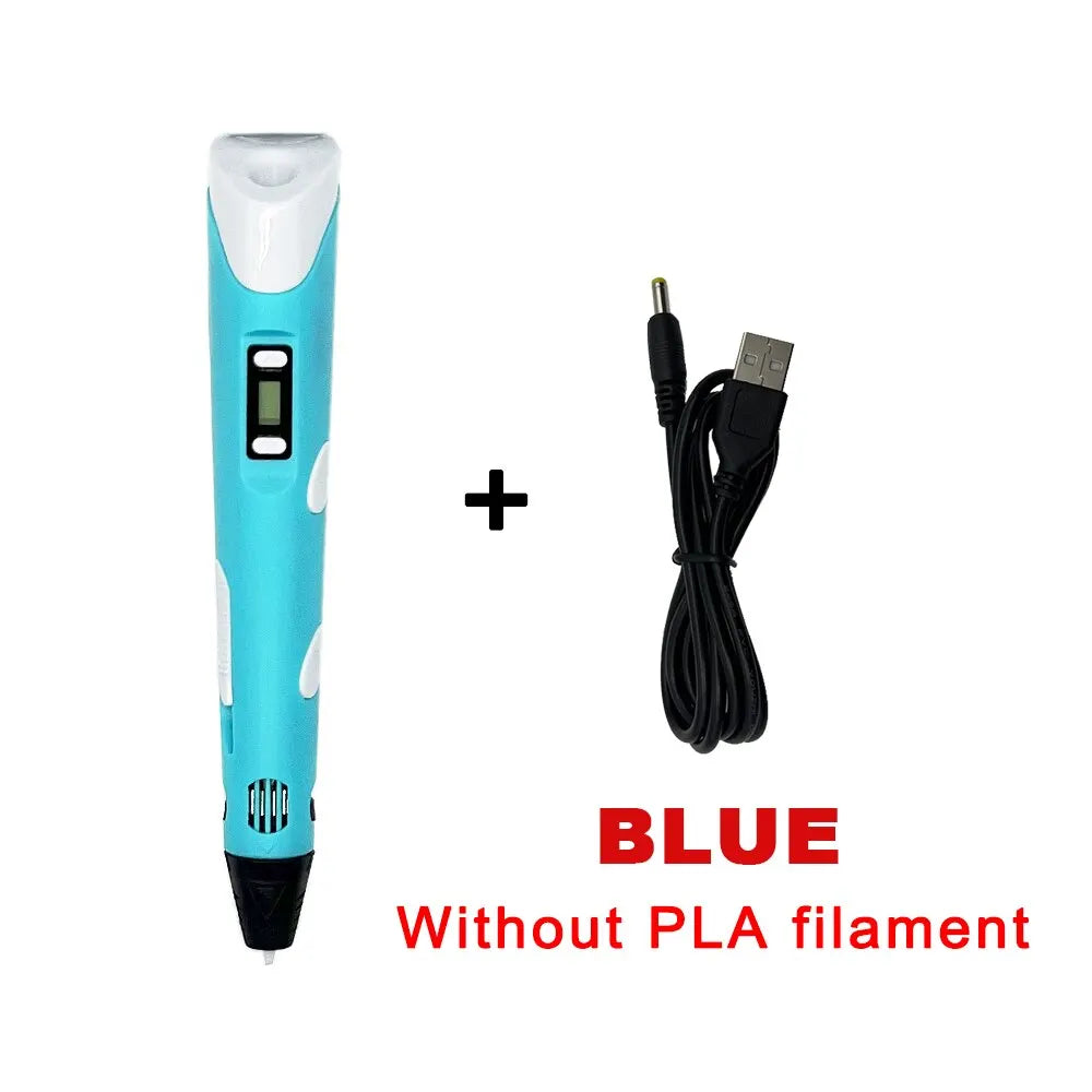 3D Printing Pen DIY Three-dimensional Painting Children Toys Fun Camouflage With LCD Screen Compatible PLA Filament Toys Gift