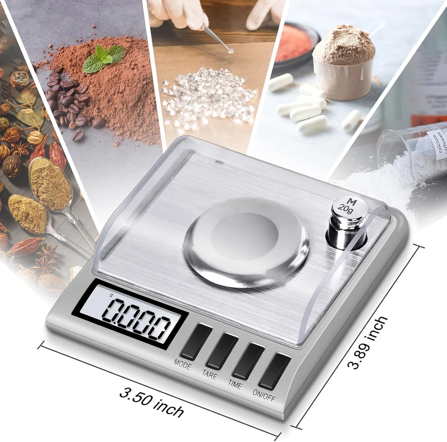 50 Grams X 0.001 Grams, High Accuracy Digital Milligram Jewelry Scale, Heavy Duty, Jewelry Includes Calibration Weights