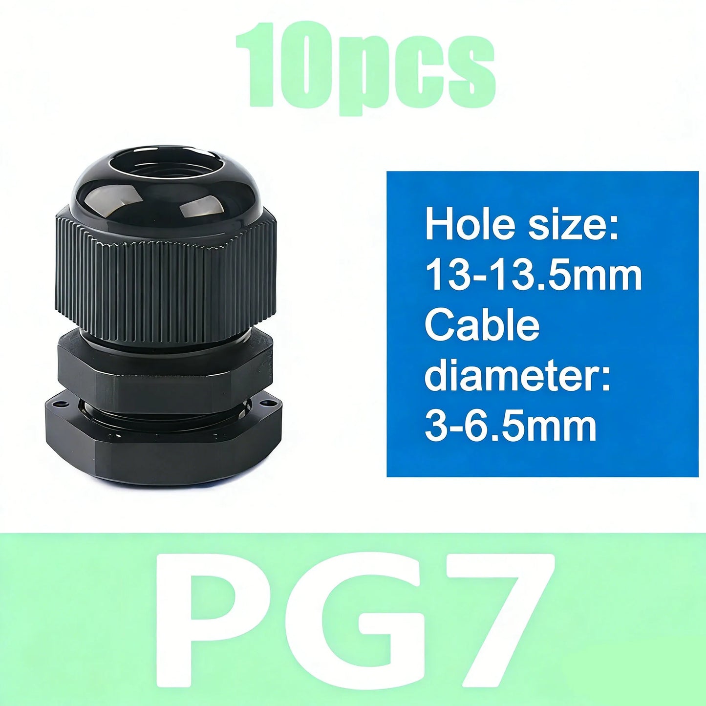 Cable Gland M8 M10 M12 M16 M20 PG7 PG9 PG11 PG16 Waterproof Cable Glands Plastic Nylon Cable Connector IP68 for Electrica Wire