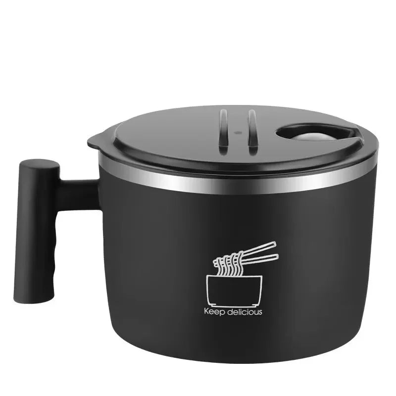 Stainless steel best-selling instant noodle bowl with lid, a sealed and portable draining bowl, suitable for kitchen utensils, a
