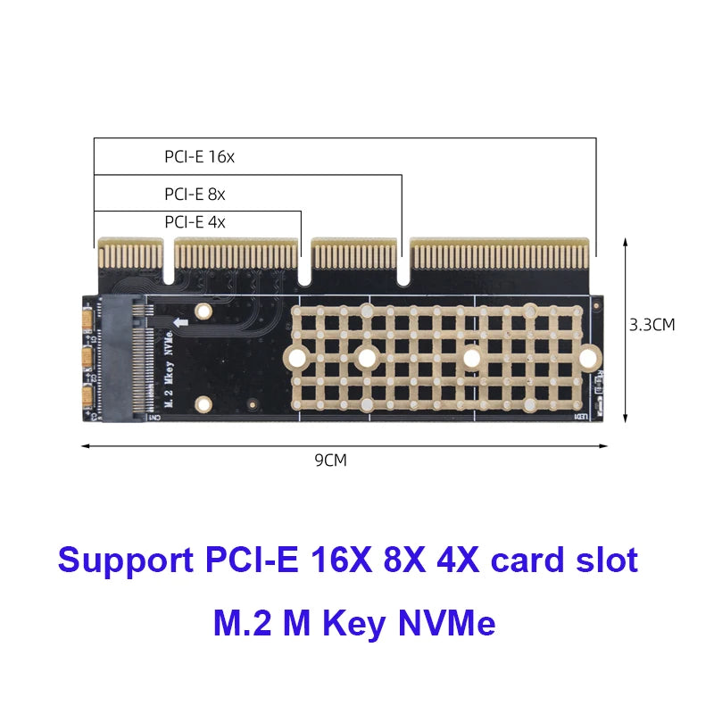 M.2 NVMe M-Key to PCIe 3.0 SSD Adapter Card PCIe X4 X8 X16 For Desktop PC PCI-E Graphics Card Sot