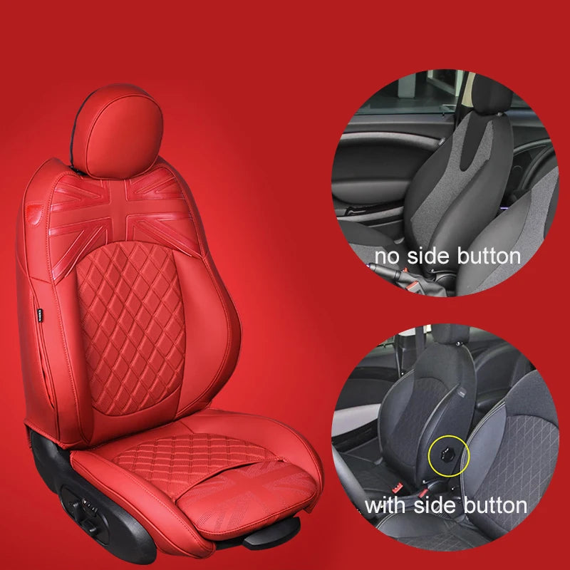 Car Accessories for MINI Cooper R50 R53 HATCHBACK R55 Clubman R56 R57 CABRIO R60 Countryman Custom Seat Covers Leather Pad