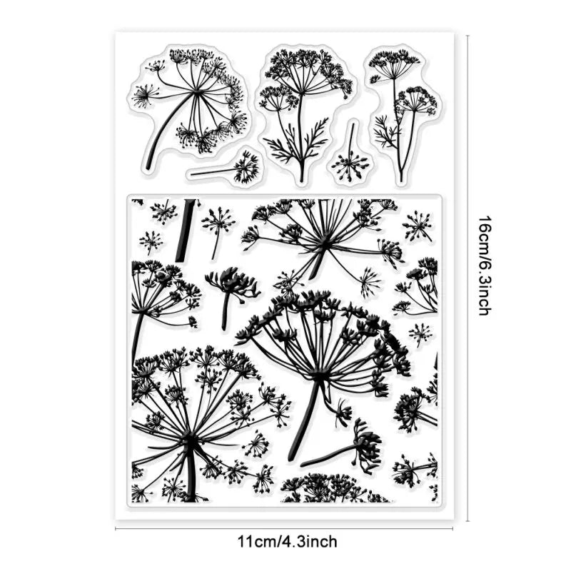 1pc Plant Labels Clear Stamps Flower Silicone Stamps for Crafting Transparent Silicone Stamp Seals for DIY Scrapbooking Card