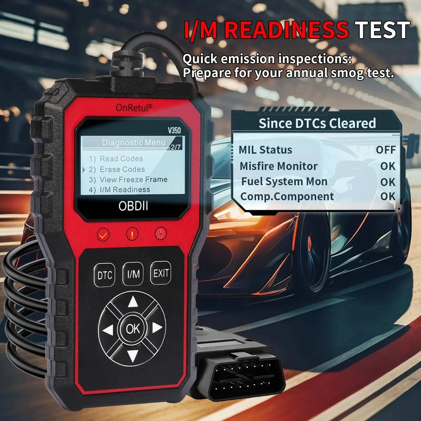 Advanced Obd2 Scanner V350 - Handheld Diagnostic Tool for All Vehicles, Reads Engine Faults, Tests Battery, Analyzes and Tests Engine Performance, 350+ Readiness Check Codes, Dtc Book, 35, 901+ Readiness Check Codes, Vehicle