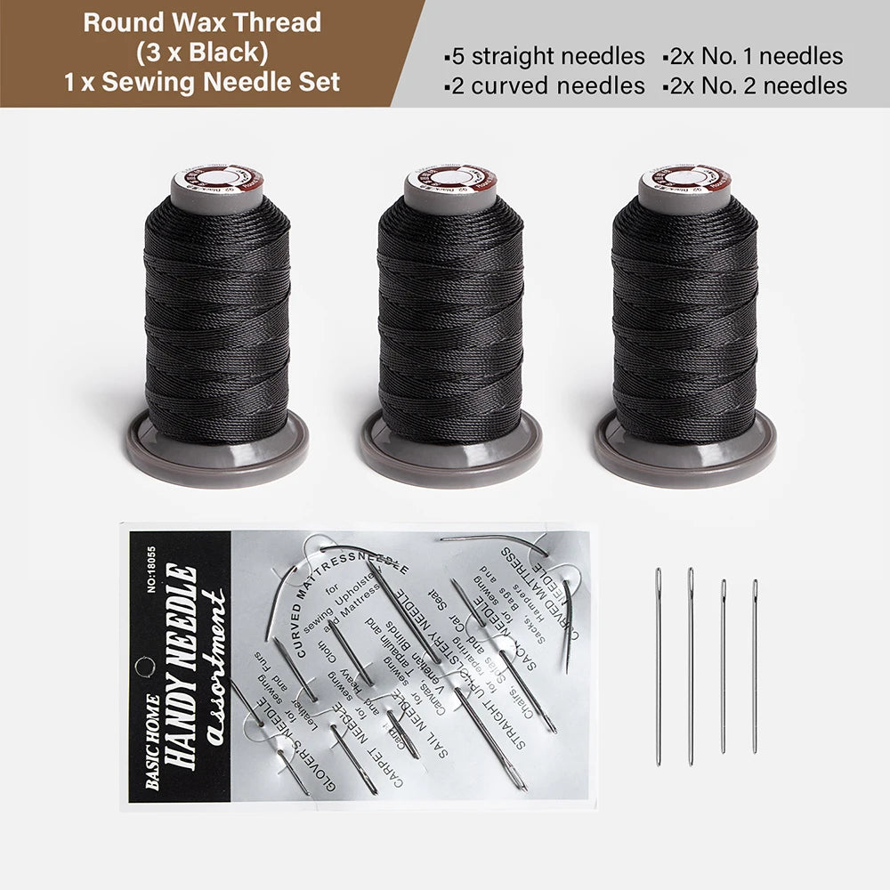 WUTA 70-120m Round Waxed Thread Repair Cord String Polyester Hand Sewing Line for Braided Bracelet DIY Accessories Leather Craft