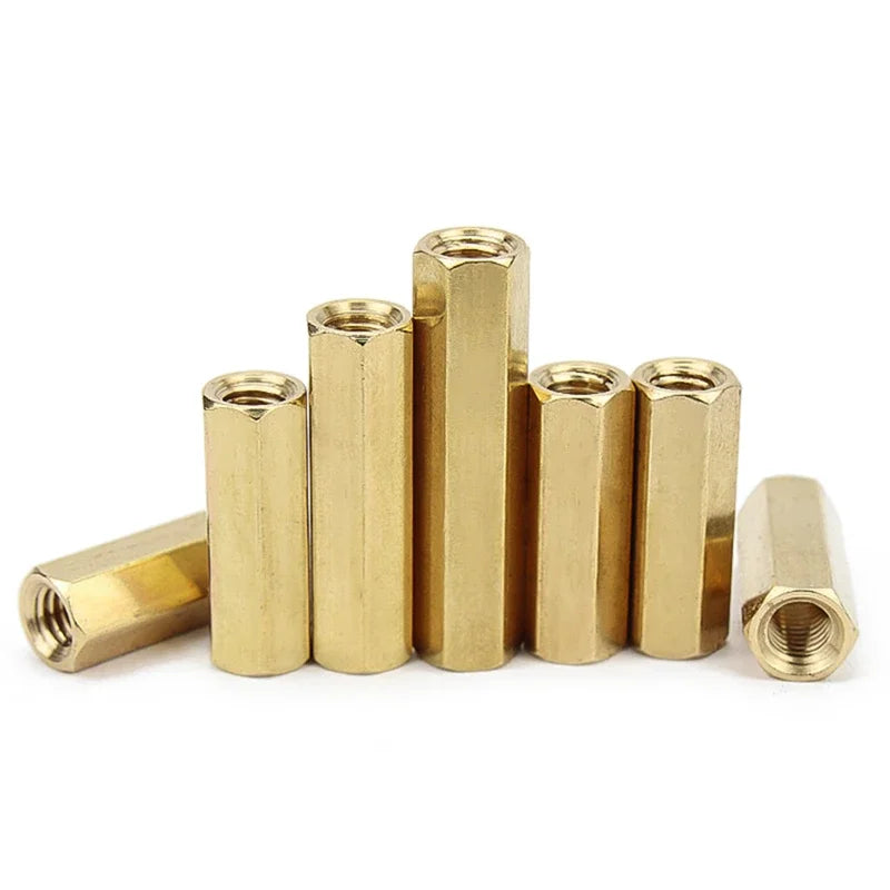 M2 M2.5 M3 M4 M5 M6 Brass Hexagonal Stud Spacer Hollow Pillars Standoff Spacer Hex Female To Female