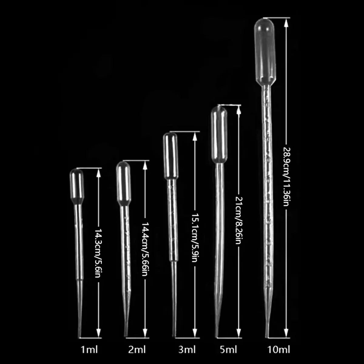 100Pcs/Lot Laboratory Pipette 1ml 2ml 3ml 5ml Plastic Disposable Graduated Container Liquid Dropper Equipment Straw Makeup Tools