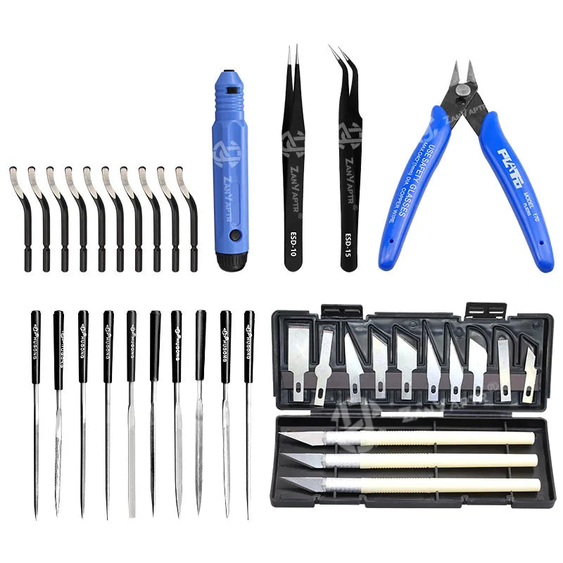 3D Model Grinding Tool Deburring Engraving Knife Kit Carving Tool DIY File Cutter Scraper Trimming Tool 3D Printer Parts