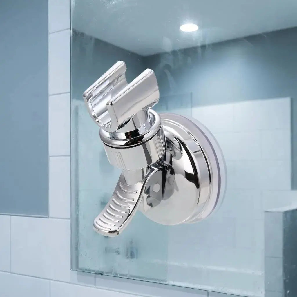 Adjustable Shower Rack Strong Vacuum Suction Cup Handheld Shower Head Wall Mount Holder Rotating Bathroom Shower Base