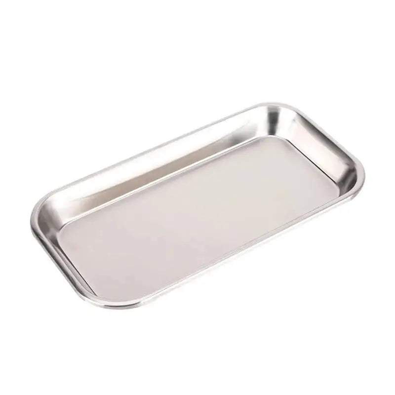 1pc Stainless Steel Lab Trays - Polished Surface, Durable Multi-Purpose for Lab, Surgical & Tattoo Tools, Easy-Clean Containers