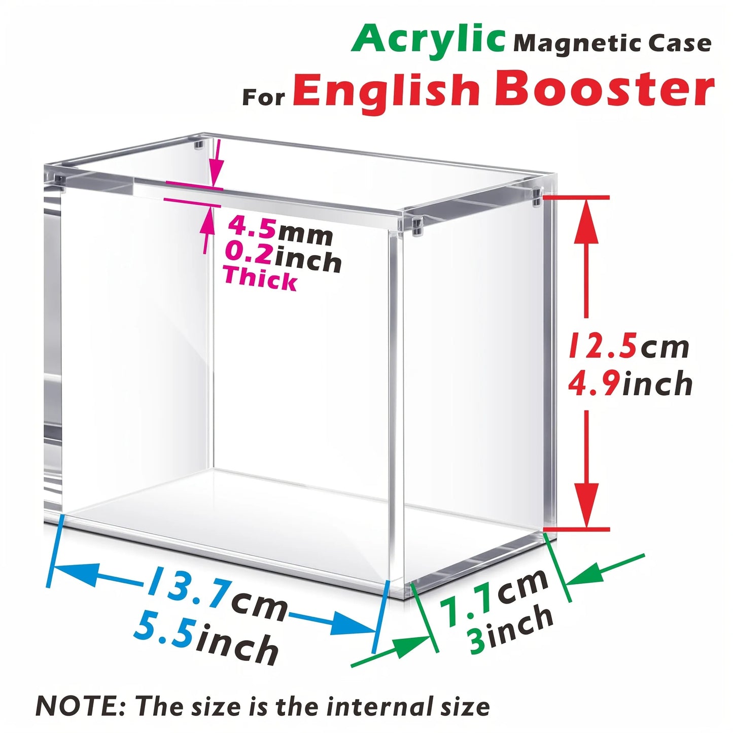 Choose Your Size – 5mm Acrylic Stackable Display Case for Booster Box or Elite Trainer Box (ETB), Clear Magnetic Closure Box for