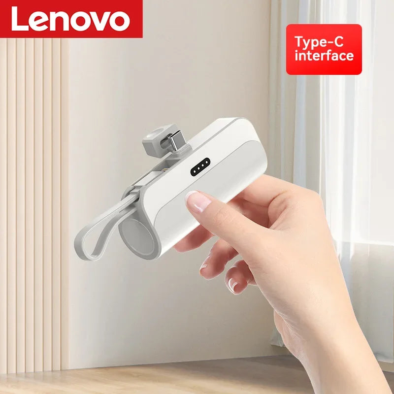 Lenovo 500000mAh Capsule Power Bank High Capacity Super Fast Charging Powerbank Portable External Battery For All Phones New