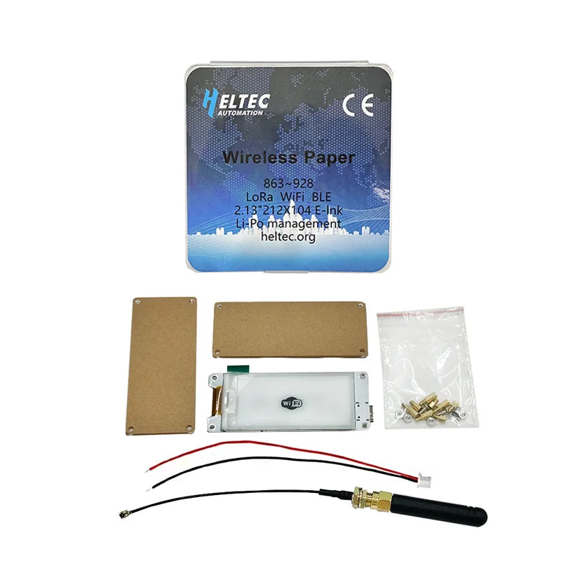 Heltec Wireless Paper ESP32-S3FN8+SX1262 Chip Driven Via Wi-Fi, BLE and LoRa Onboard USB-UART Bridge 212x104 pixels IOT Display