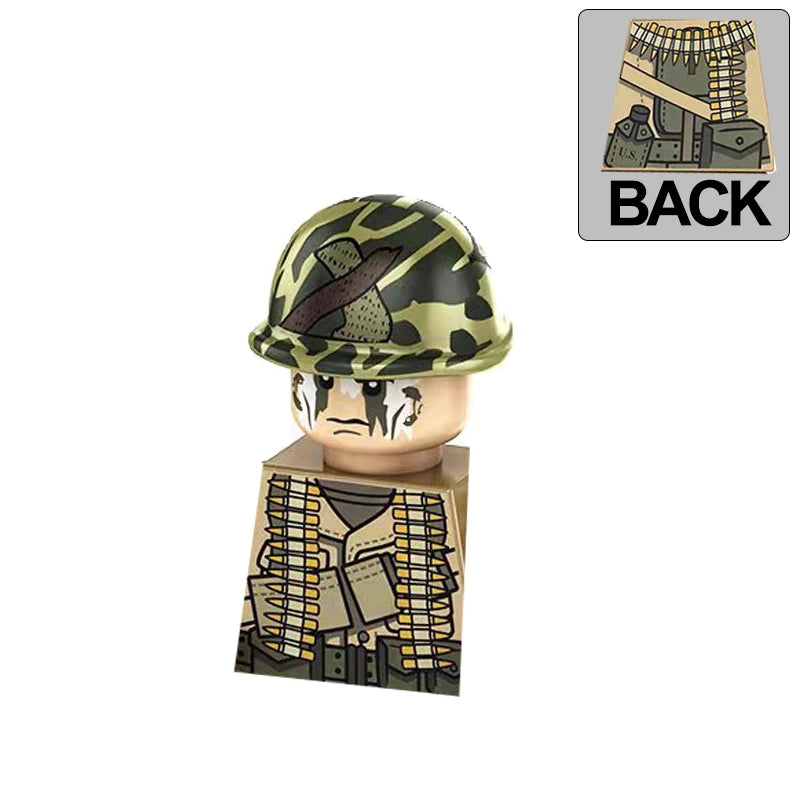 Military US Army Soviet Figures Soldiers MOC Building Blocks Medic Sniper Rifle Bunijon Hat Helmets Children's Toy Gift B145