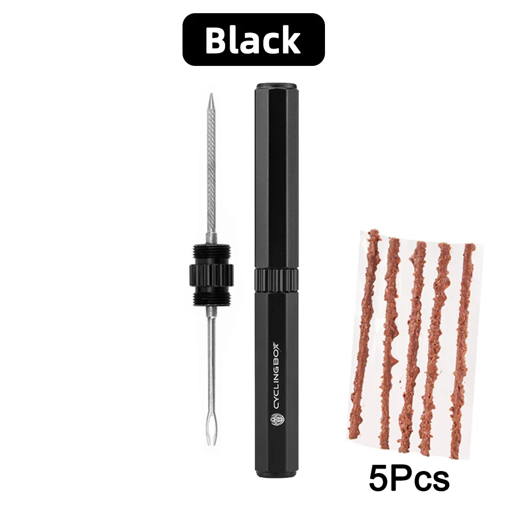 Bicycle Tubeless Tire Repair Tools Kit Mini MTB Road Bike Tyre Plug Puncture Flat Fix Patch Drill Portable Sealant Rubber Stripe