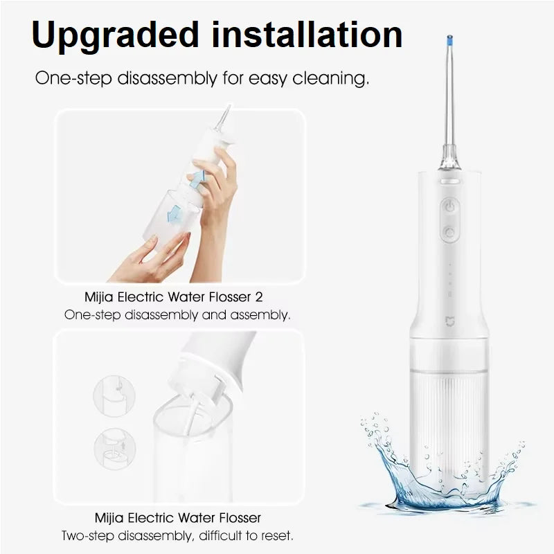 Mijia Portable Water Flosser, Electric Oral Irrigator 2 MEO705, 3-Mode Household Tooth Cleaner, Micron-level Bubble USB Recharge