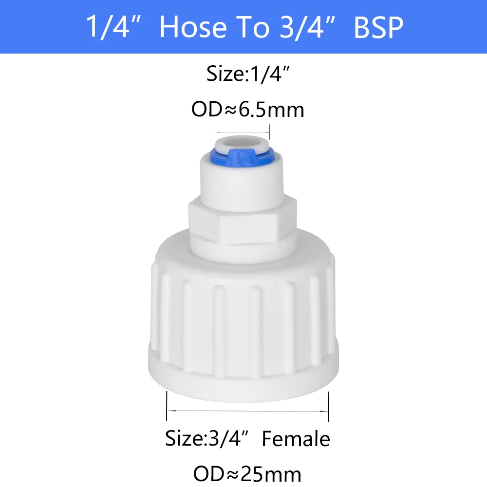 YQBS Female Thread RO Aquarium Accessories Quick Connector 1/8 1/4 3/8 1/2 3/4 BSP Adapter Straight Combination Tube