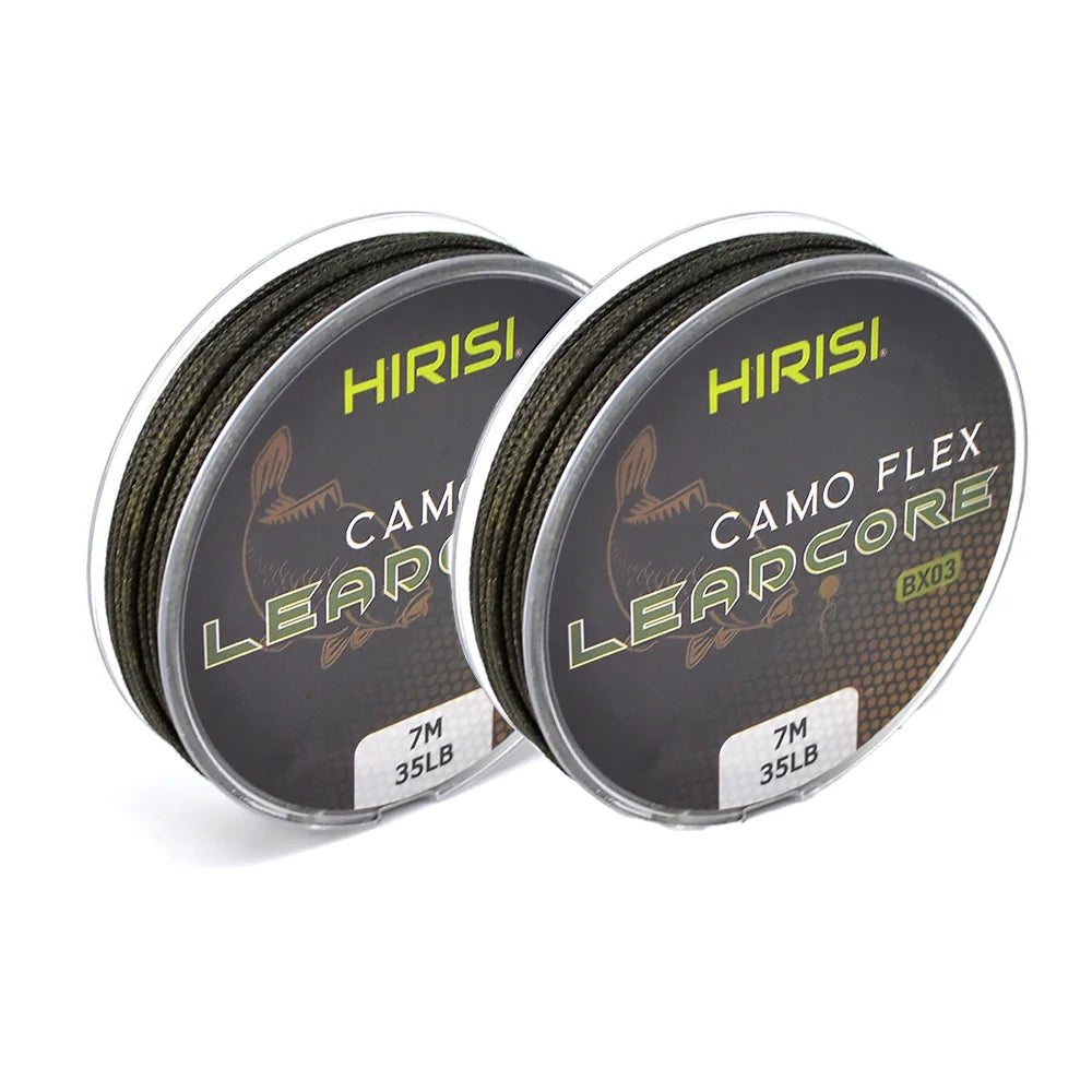 Hirisi 1pcs 35LB 7M Leadcore Carp Fishing Tackle Line Make Carp Hair Rigs 3 Color Braided Lead Line