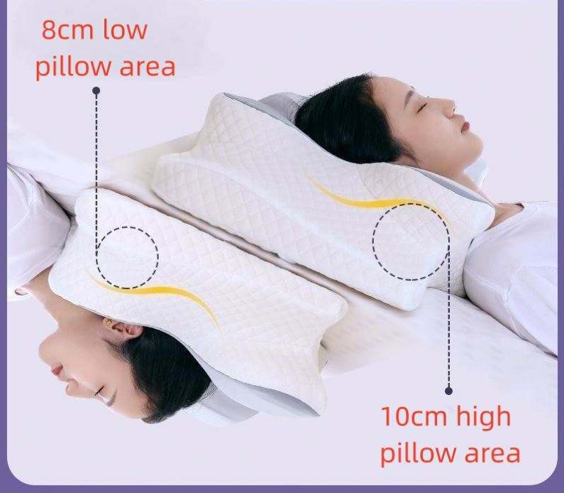 Copia de Almohada cervical ergonómica para dormir, almohada ortopédica de apoyo, inodora, de contorno, para el dolor de cuello, de espuma viscoelástica