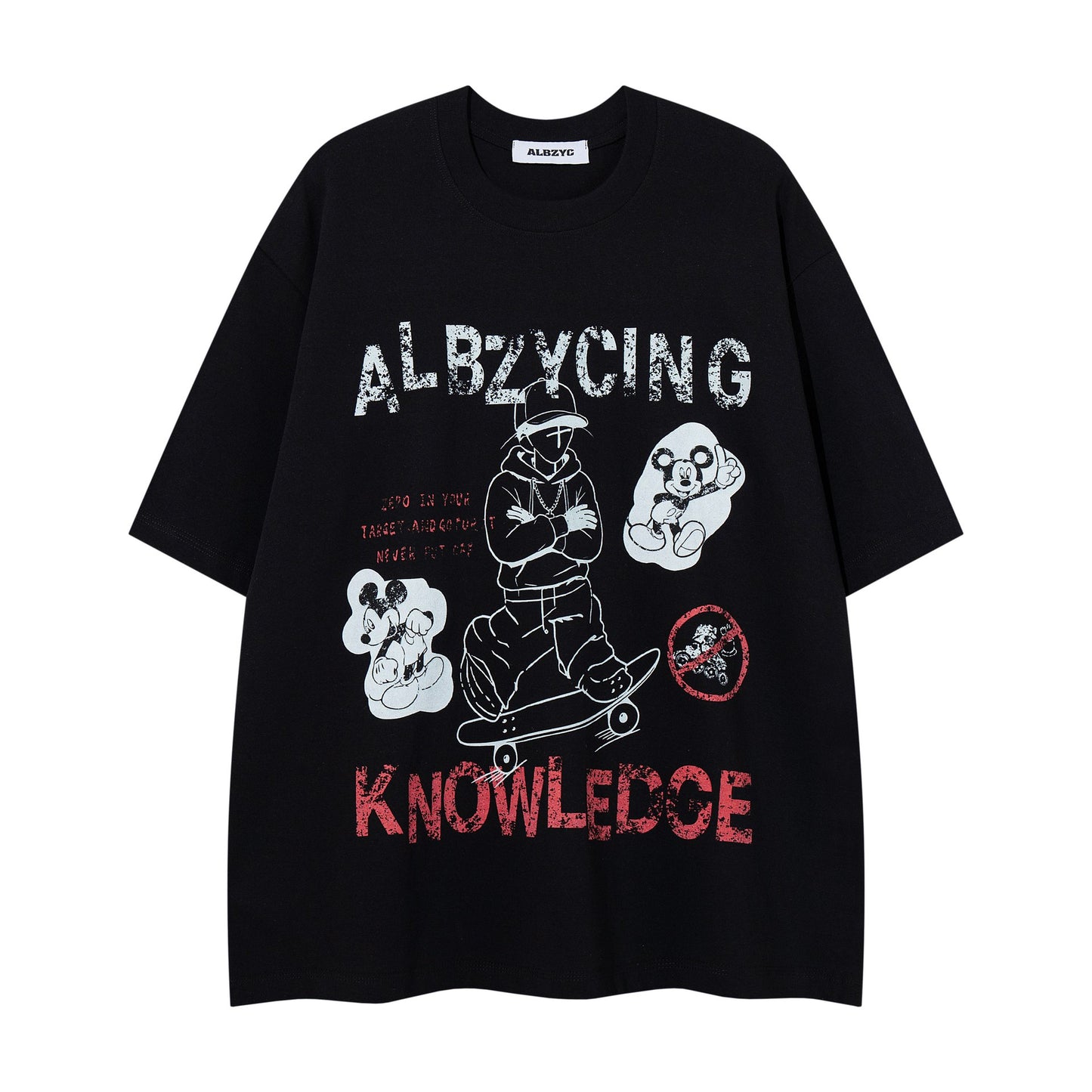 Skateboarding boy printed short sleeved shirt