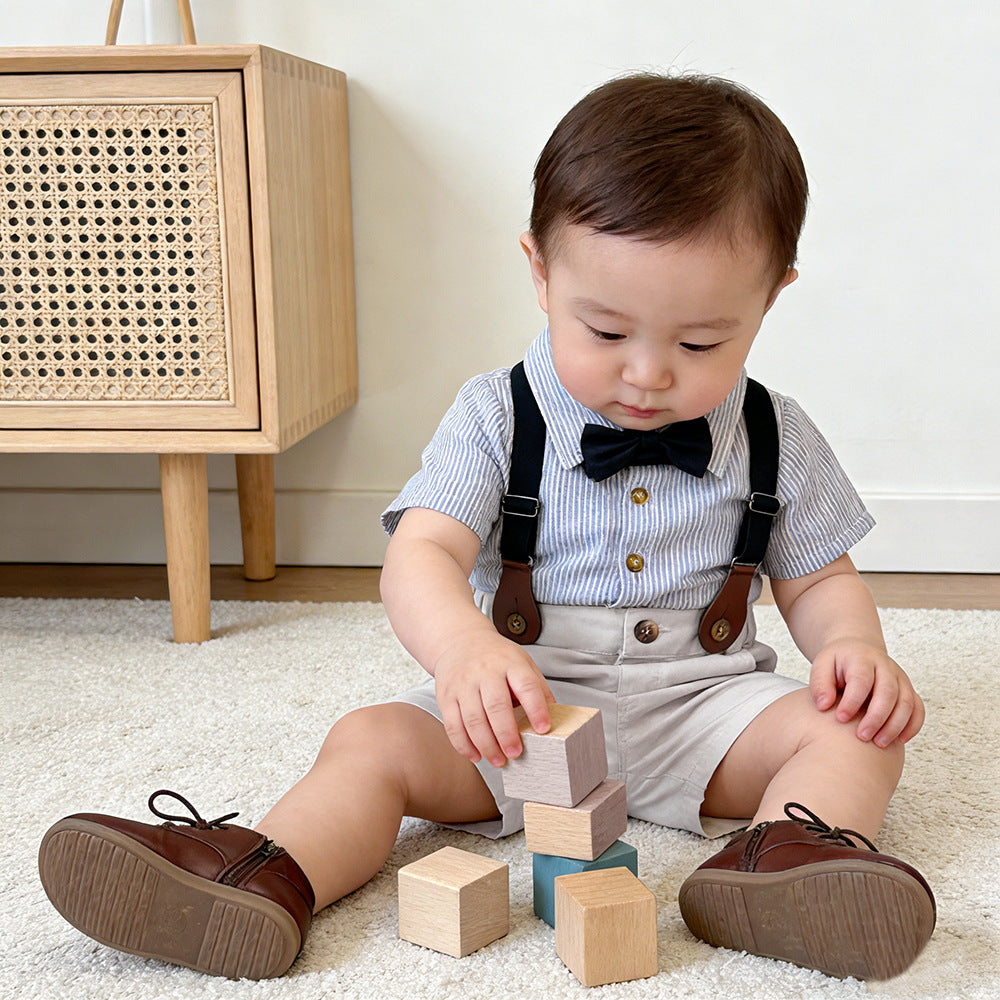 Gentleman's tie shirt overalls