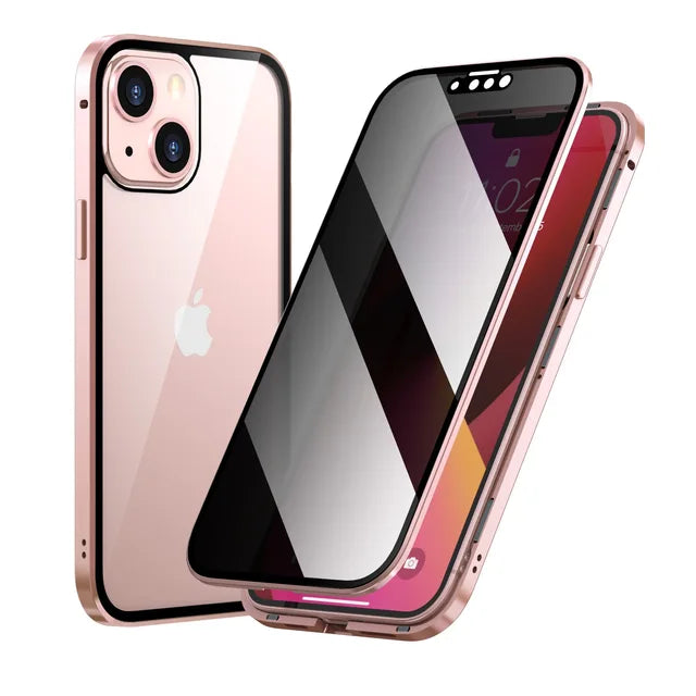 Copy of Magnetic Tempered Glass Privacy Metal Case For iphone 15 14 13 12 XR 11 Pro MAX X 7 8 6 Plus 360 Magnet Antispy Protective Cover