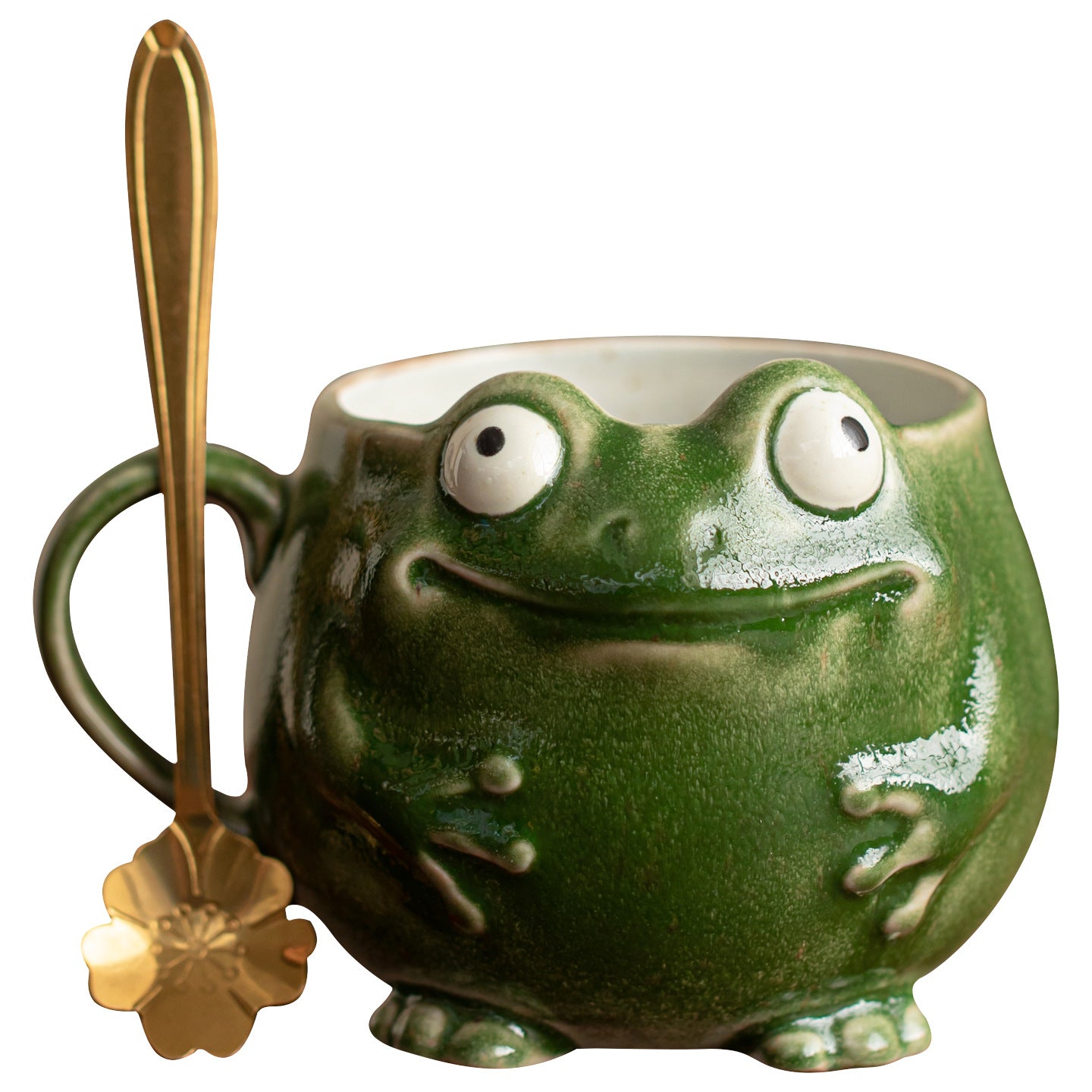 Creative Frog Personality Coffee Cup with Spoon Ceramic Mug High-Quality Design