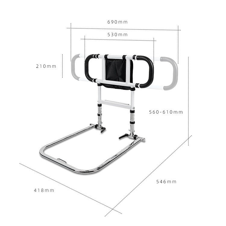 Elderly bedside armrest without punching pregnant woman stands up armrest frame patient foldable bed guardrail