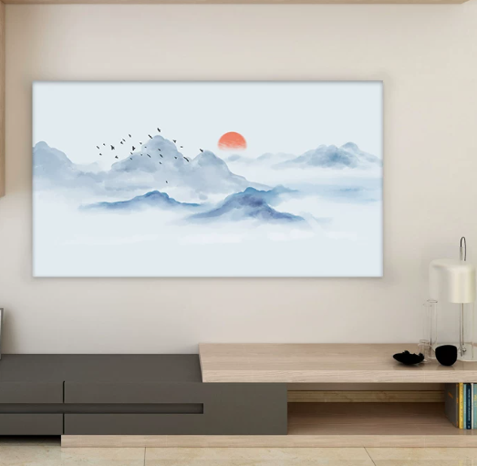 Cartoon oil painting dog dustproof TV cover simple TV cloth cover large TV cover