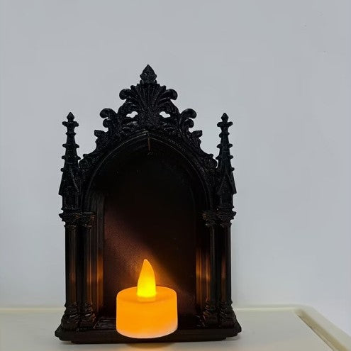 3D Printed Retro Gothic Wall Shelf for Living Room Decorative Storage Rack