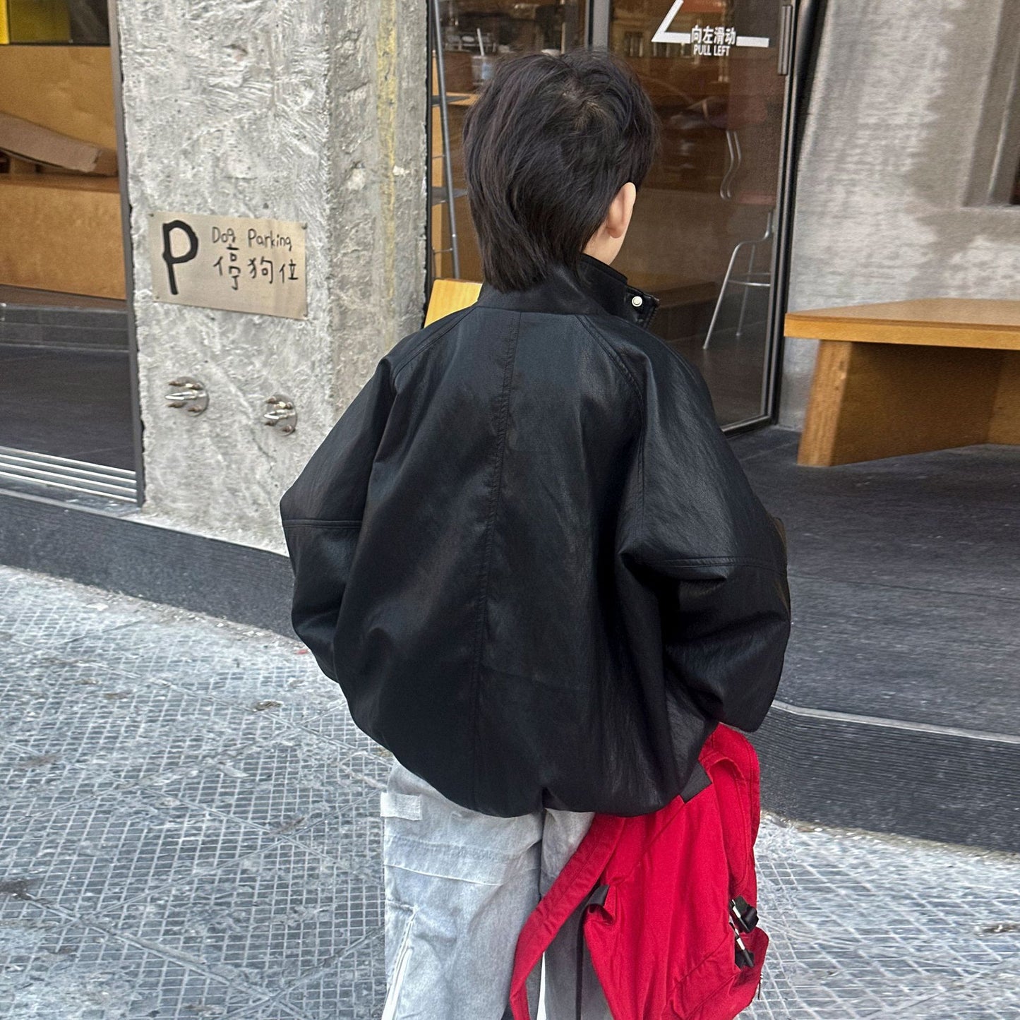 Chaqueta de cuero para niños para hombre