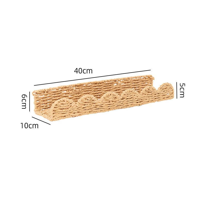 Nordic Rattan Wall Hanging Basket Key Organizer Storage Basket for Bathroom, Guesthouse, Kids' Room, Wall Decor and Storage