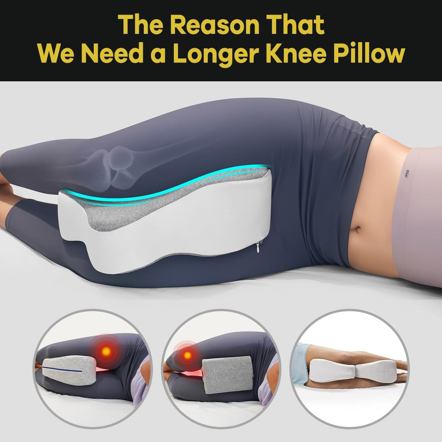 Butterfly-Shaped Memory Foam Leg Pillow for Side Sleepers, Pregnancy Pillow, Knee Pillow, Body Support Pillow