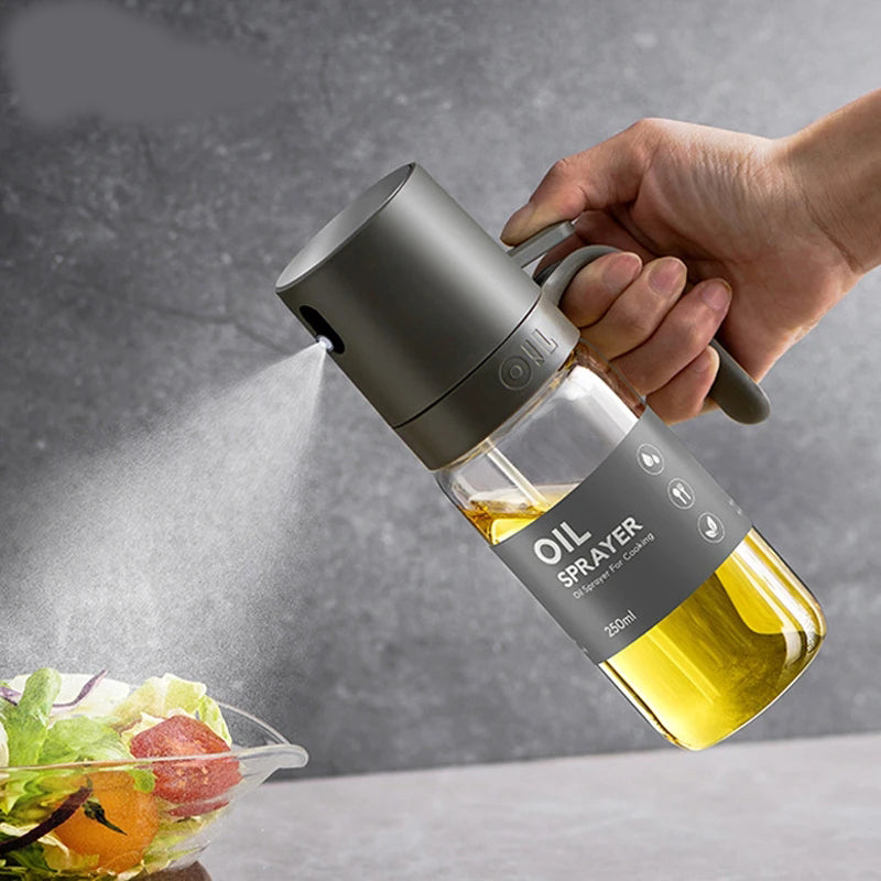 Copia de Botella pulverizadora de aceite de 250ml, dispensador de aceite de cocina de vidrio de borosilicato alto, pulverizador de aceite de oliva
