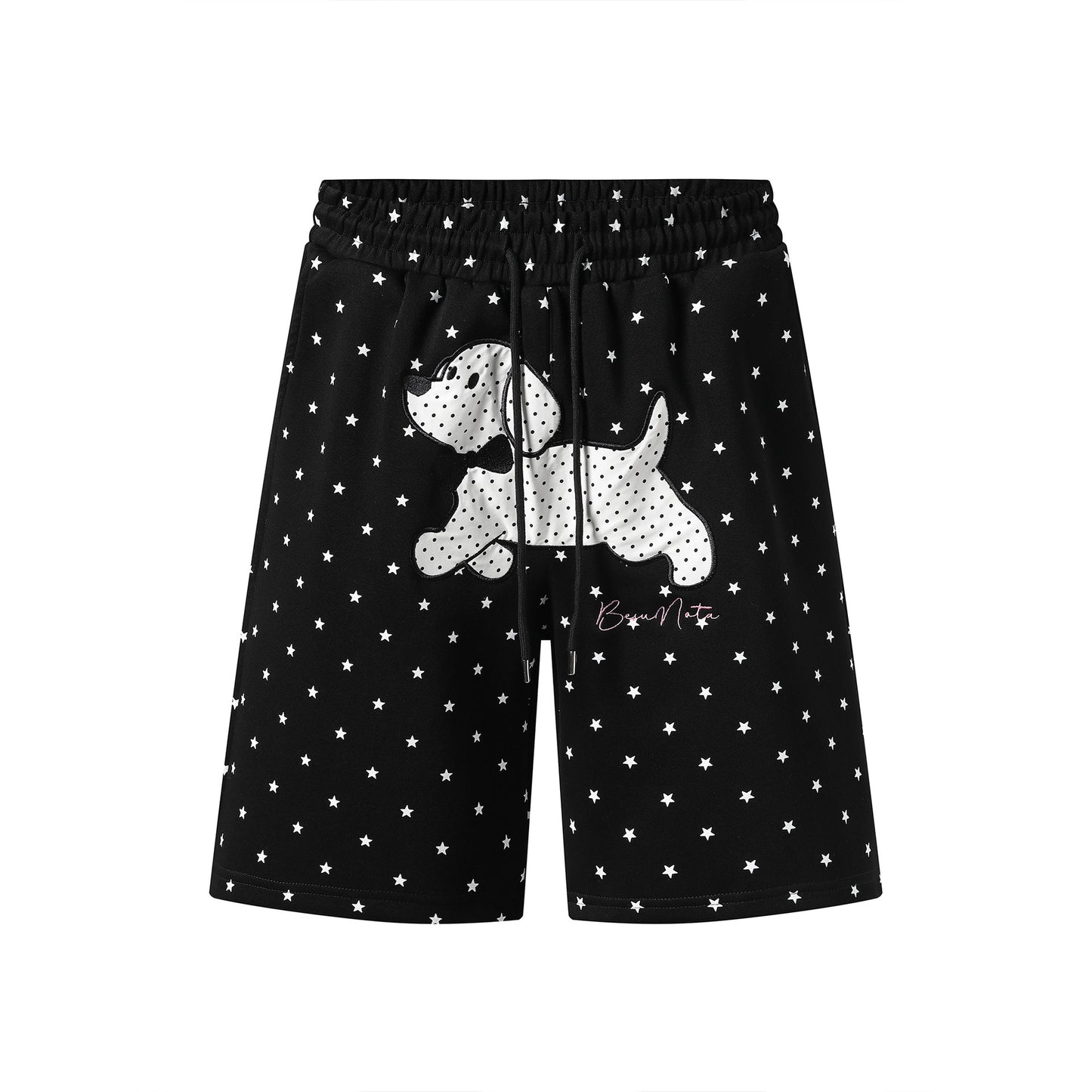Soft and cute dog patch embroidered shorts