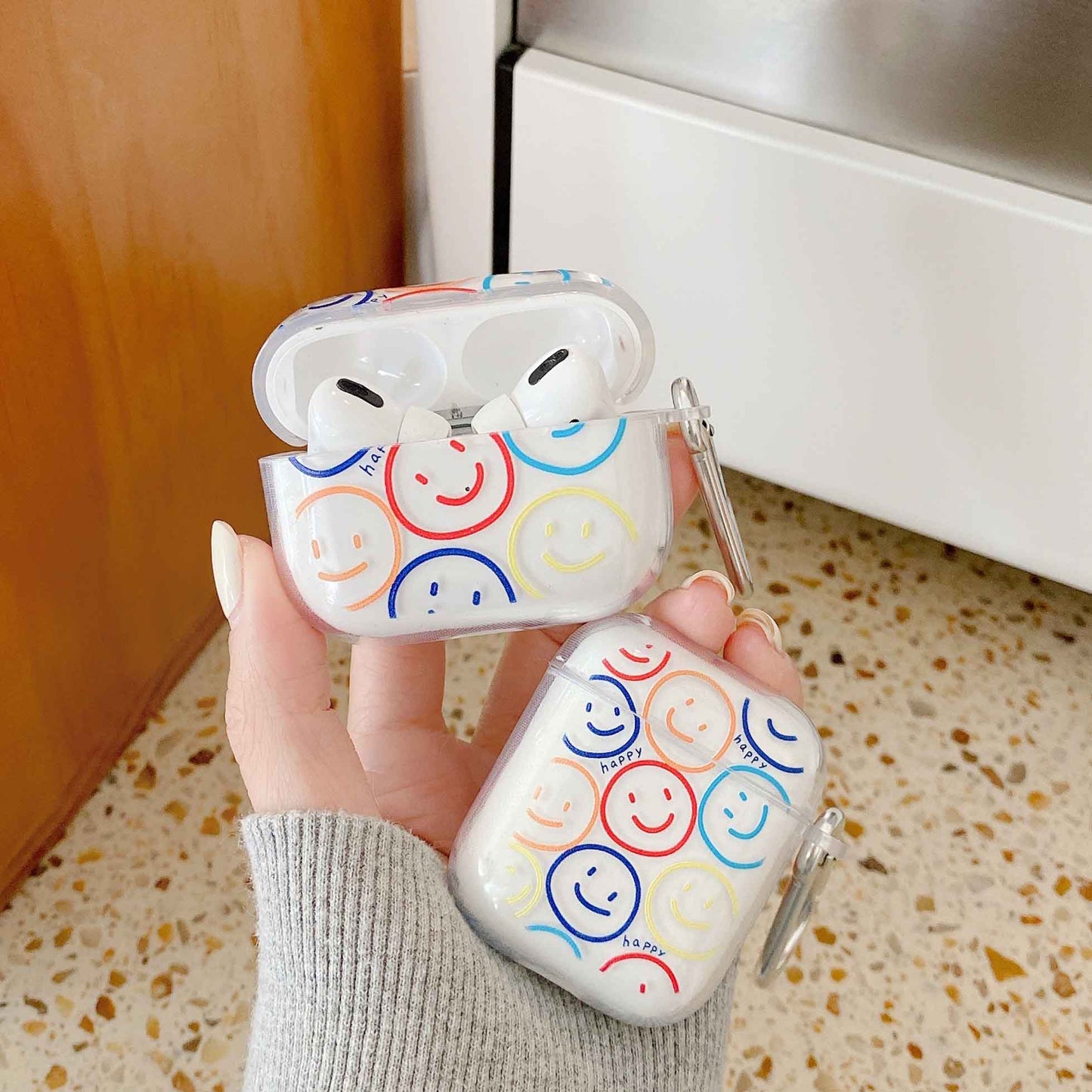 Copy of Smiley soft clear silicone Earphone shell For Apple Airpod 2/1 Cover For Airpod pro 3 Earphone case for airpods capa fundas