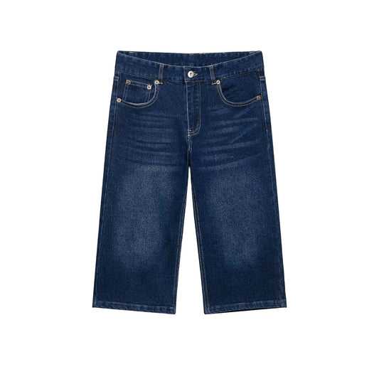 Casual Capri Jeans for Women, Mid-Waist, Slim Fit, Denim, Zipper Closure
