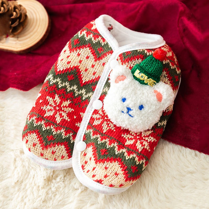 Autumn and winter puppy two legged sweater small and medium-sized dog warm knit sweater Christmas cat clothes