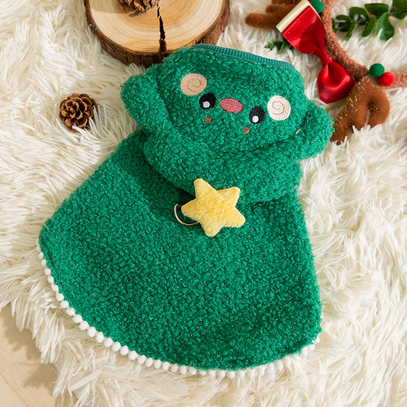 Autumn and winter puppy two legged sweater small and medium-sized dog warm knit sweater Christmas cat clothes