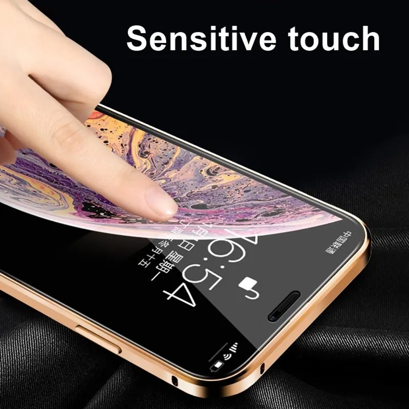Copy of Magnetic Tempered Glass Privacy Metal Case For iphone 15 14 13 12 XR 11 Pro MAX X 7 8 6 Plus 360 Magnet Antispy Protective Cover